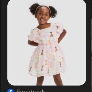 Charming girls white and pink BARBIE dress